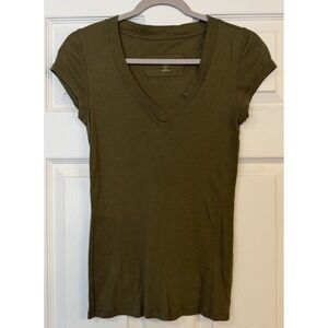 VTG Gap Shirt 2006 Women M Olive Green Babydoll Y2K Grunge Festival Concert EUC